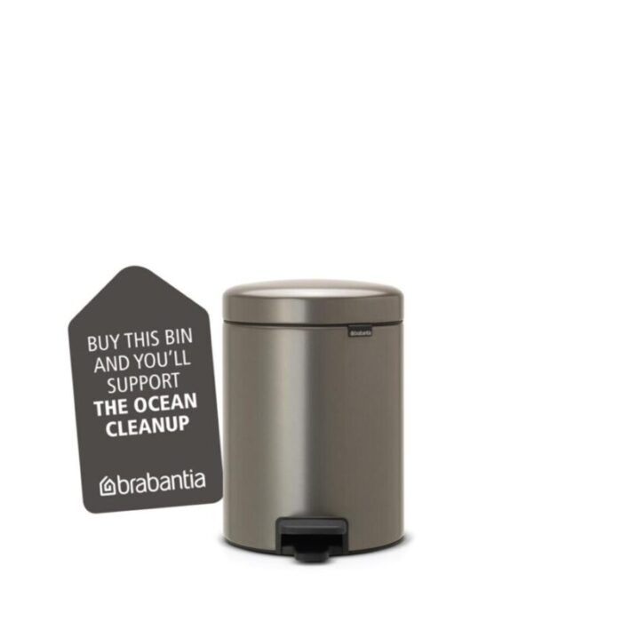 brabantia pedal bin newicon 5l soft closing platinum 112683 240801101240