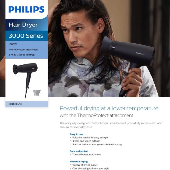 philips 3000 series hair dryer 1600w black bhd30813 241015105732 5